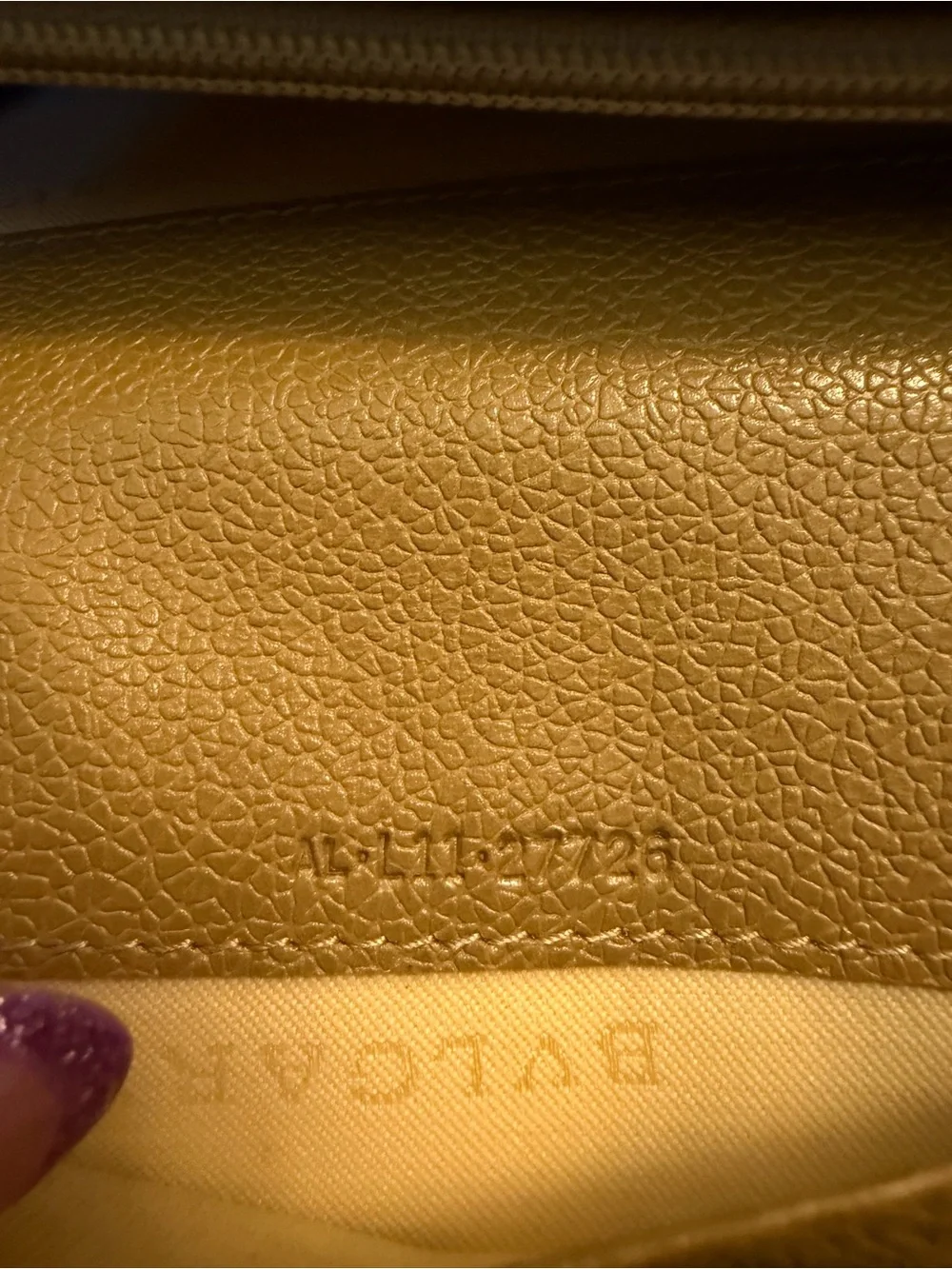 Bulgari Cream Textured Home Accent Wallet Organizer